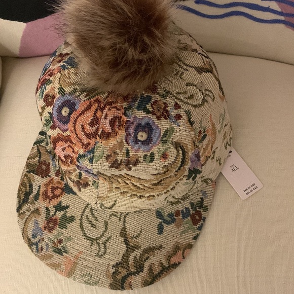 Anthropologie Pommed Brocade Baseball Cap new with tags one size - Picture 3 of 4